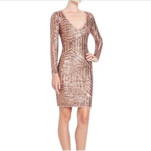 BCBG MAXAZRIA Golden and Rose Sequel Long sleeve dress Size XS